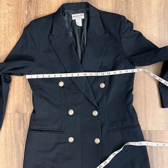 Vintage Pendleton Double Breasted Blazer Jacket 100% Virgin Wool Black Sz 4 - Picture 7 of 10